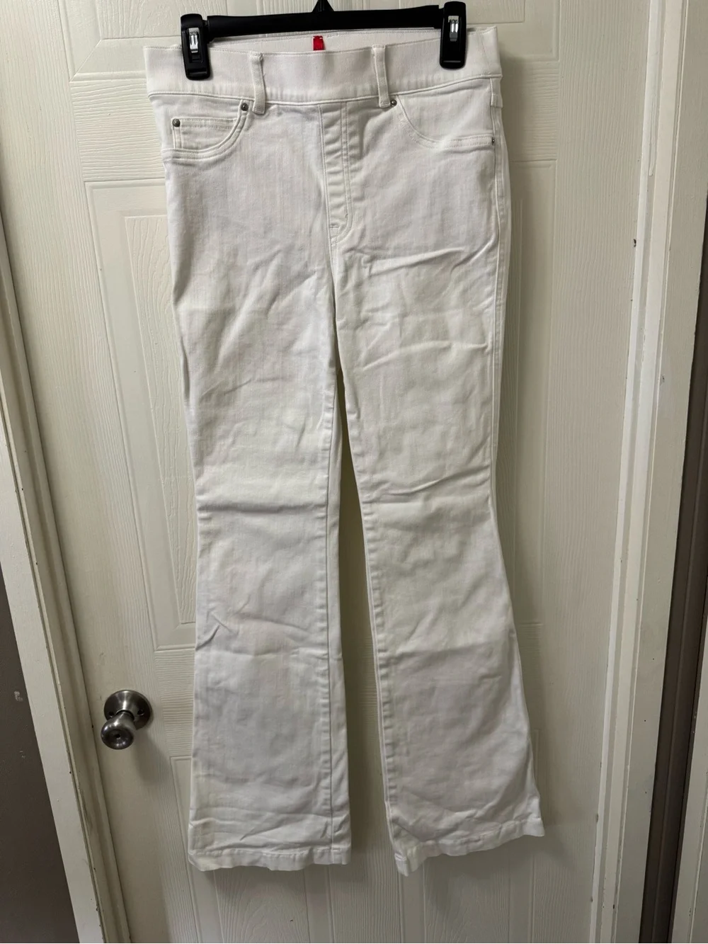 SPANX White Stretch Flare Jeans
